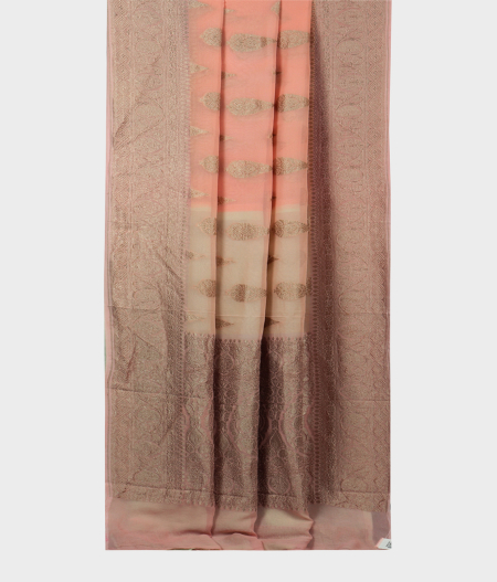 Peach Banaras Georgette Silk Saree T2055592
