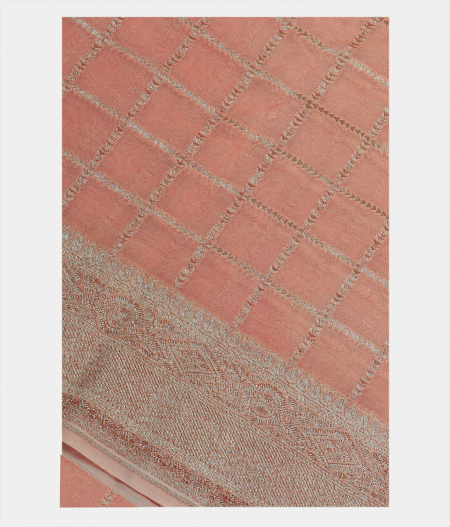 Peach Banaras Georgette Silk Saree T205553-image