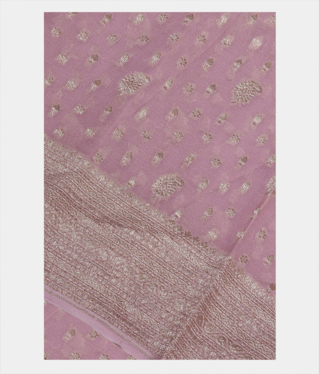 Light Lavender Banaras Georgette Silk Saree T205562-image