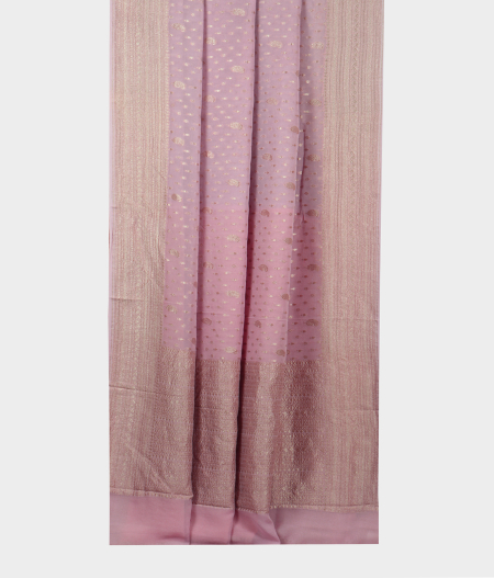 Light Lavender Banaras Georgette Silk Saree T2055622