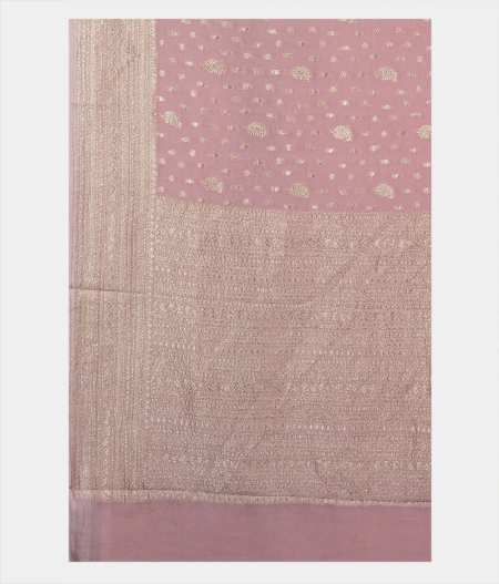 Light Lavender Banaras Georgette Silk Saree T2055624