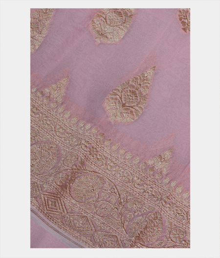 Light Lavender Banaras Georgette Silk Saree T205560-image