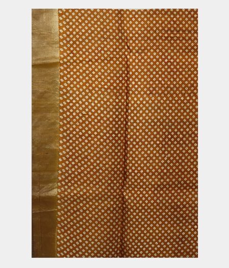 Mustard Yellow Tussar Printed Silk Saree  T1914743