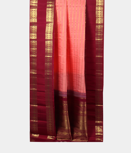 Peach Handwoven Kanjivaram Silk Saree T2049362