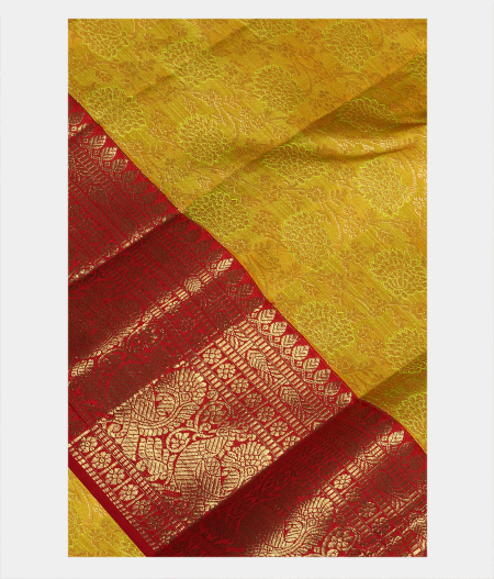Yellowish Green Handwoven Kanjivaram Silk Saree T205888-image