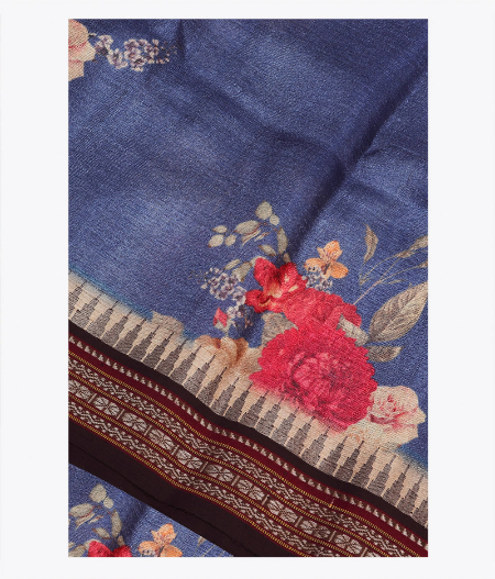 Blue Vidarbha Tussar Saree T203437-image