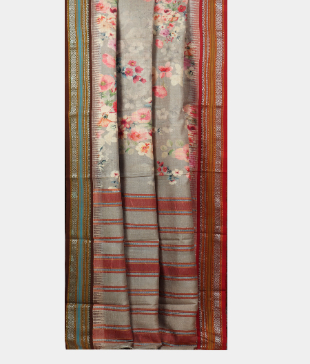 Grey Vidarbha Tussar Saree T2034152