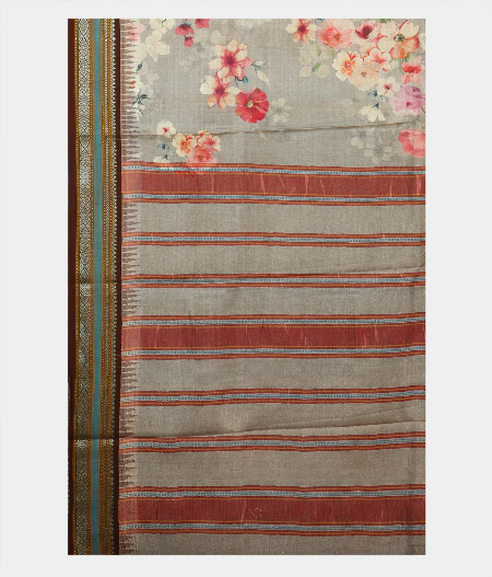 Grey Vidarbha Tussar Saree T2034154
