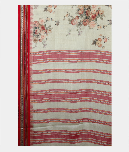Light Beige Vidarbha Tussar Saree T2051844