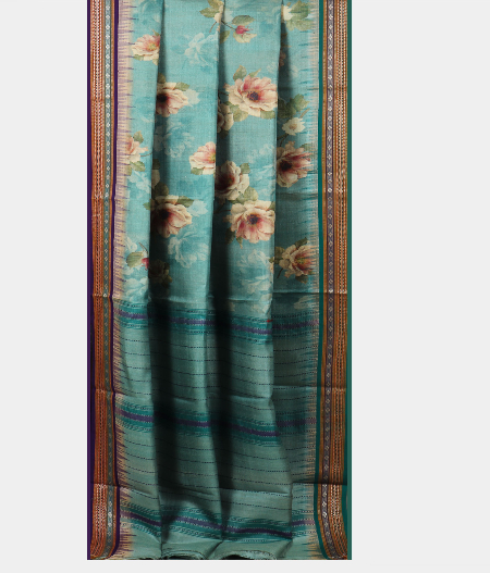 Light Blue Vidarbha Tussar Saree T2051952
