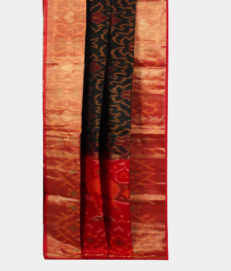 Black Pochampalli Silk Cotton Saree T1887222
