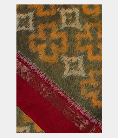 Green Pochampalli Silk Cotton Saree T188665-image