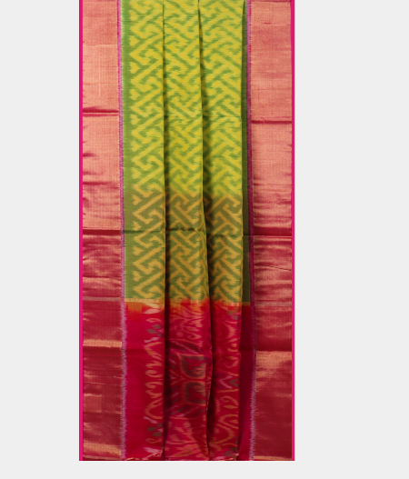 Light Green Pochampalli Silk Cotton Saree T1886922