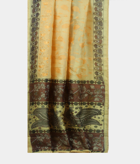 Yellow Kora Organza Embroidery Saree T2040192