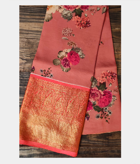 Pink Printed Kanjivaram Silk Pavadai T1801912