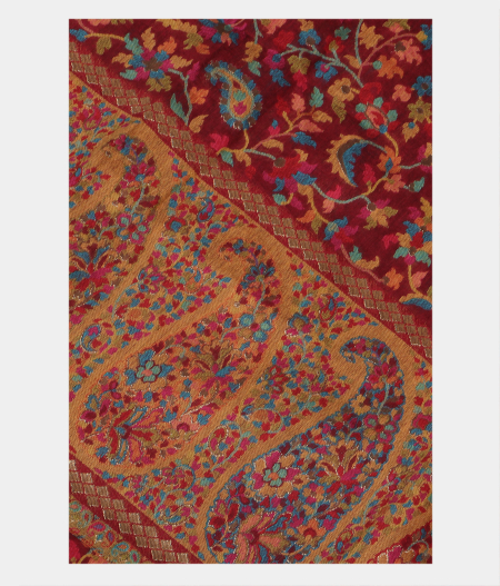 Maroon Cashmere Kani Silk Saree T122634-image