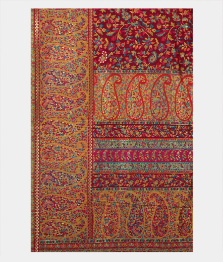 Maroon Cashmere Kani Silk Saree T1226344