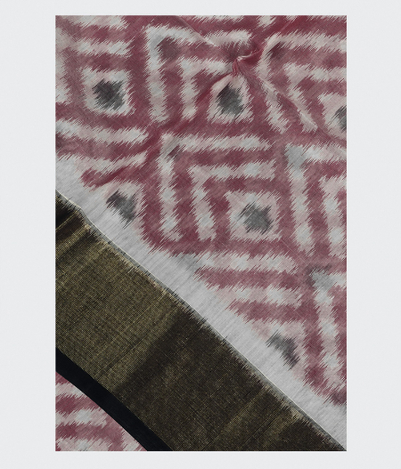 Grey Pochampalli Silk Cotton Saree T188675-image