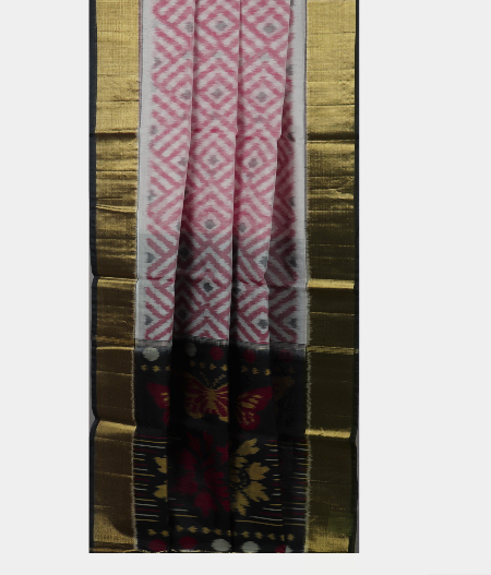 Grey Pochampalli Silk Cotton Saree T1886752