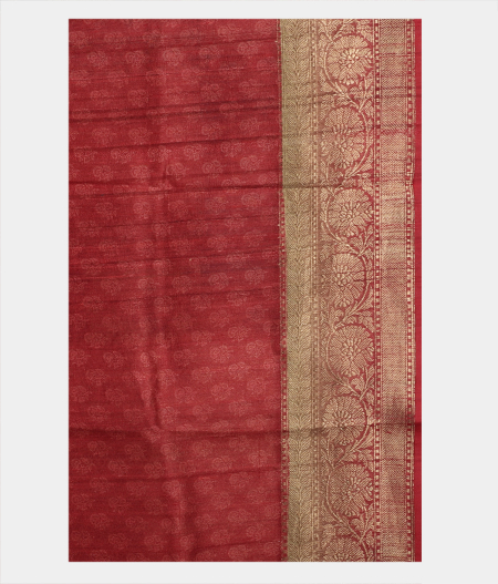 Red Tussar Printed Saree T1909705