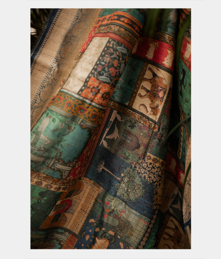 Blue Tussar Printed Saree T1909832