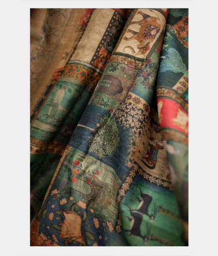 Blue Tussar Printed Saree T1909833