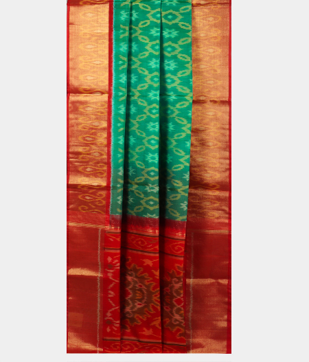 Green Pochampalli Silk Cotton Saree T1887012