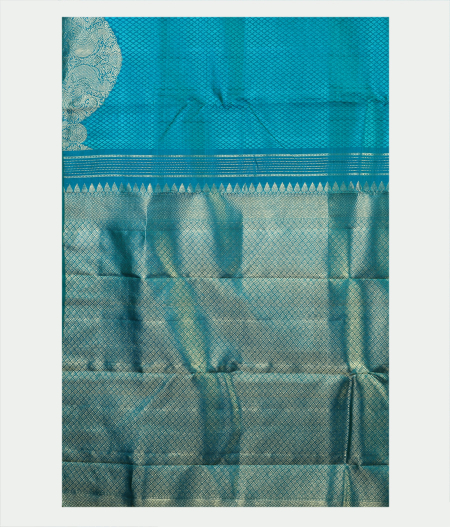  Blue Handwoven Kanjivaram Silk Saree T1927994