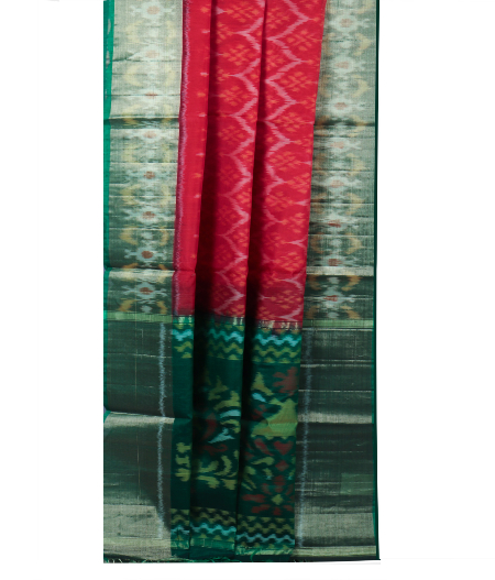 Magenta Pochampalli Silk Cotton Saree T1887062