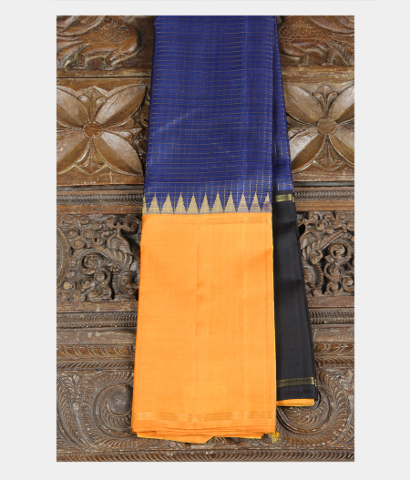 Blue Handwoven Kanjivaram Silk Saree T186110-image