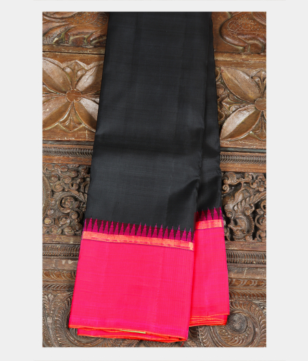 Black Handwoven Kanjivaram Silk Saree T141535-image