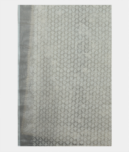 Cream Tissue Organza Embroidery Saree T1894193