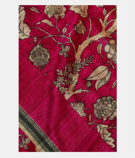 Magenta Tussar Printed Saree T118143-image