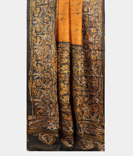 Yellow Tussar Printed Saree T2054362