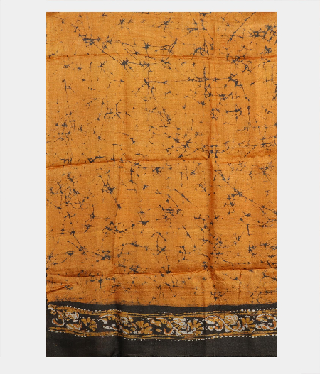 Yellow Tussar Printed Saree T2054363