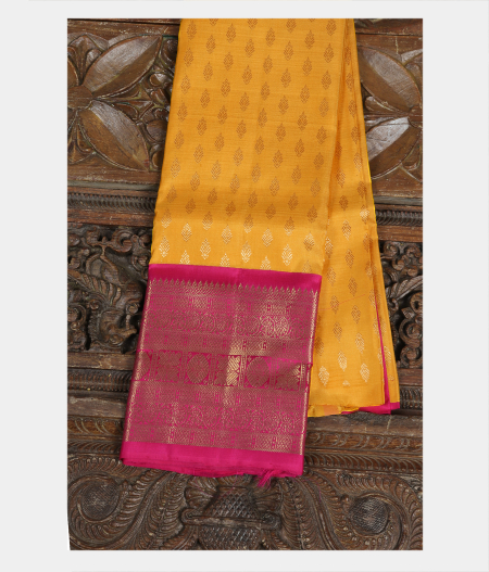 Yellow Handwoven Kanjivaram Silk Kids Pavadai T156162-image
