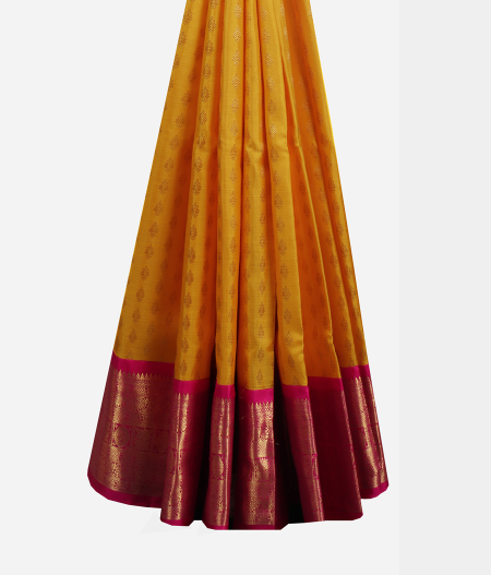 Yellow Handwoven Kanjivaram Silk Kids Pavadai T1561622