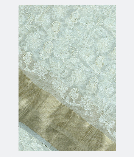 White Silk Kota Embroidery T187425-image