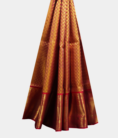 Dark Yellow Handwoven Kanjivaram Silk Kids Pavadai T930132