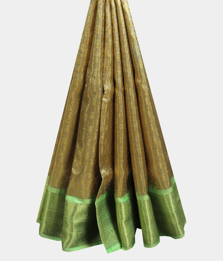 Gold Handwoven Kanjivaram Silk Kids Pavadai T2059792