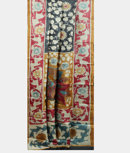 Grey Tussar Printed Saree T355672