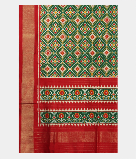 Green Patan Patola Silk Dupatta LA116443
