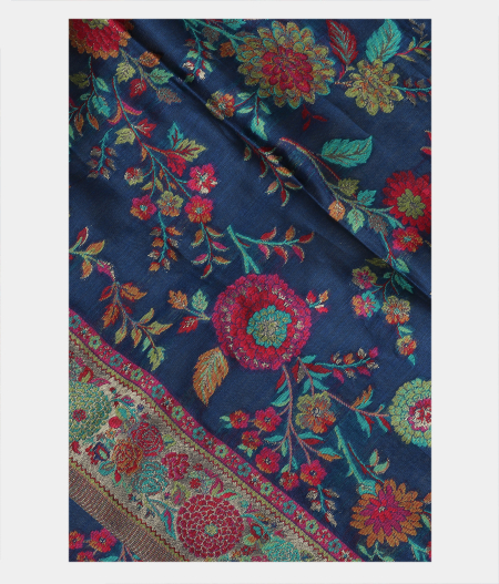 Blue Cashmere Kani Silk Dupatta T186777-image