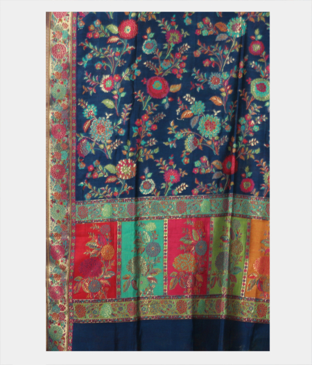 Blue Cashmere Kani Silk Dupatta T1867773