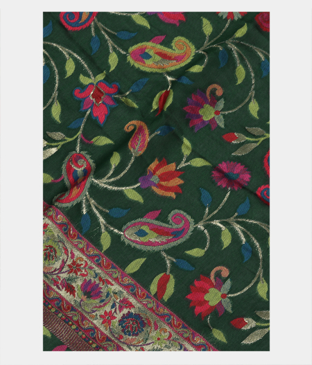 Green Cashmere Kani Silk Dupatta T186782-image