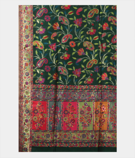 Green Cashmere Kani Silk Dupatta T1867823
