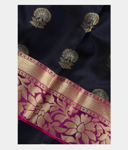 Dark Blue Soft Silk Saree T203535-image