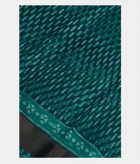 Blue And Green Tussar Printed Saree T206876 -image
