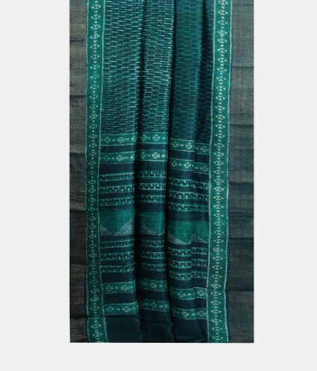 Blue And Green Tussar Printed Saree T206876 2