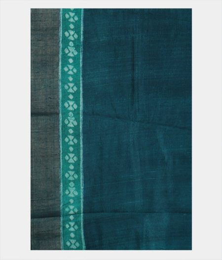 Blue And Green Tussar Printed Saree T206876 3